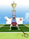 Cartoon: Winner (small) by tinotoons tagged tenis,sport,win,joy,