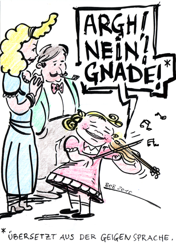 Cartoon: Die Sprache der Geigen (medium) by bob tagged geige