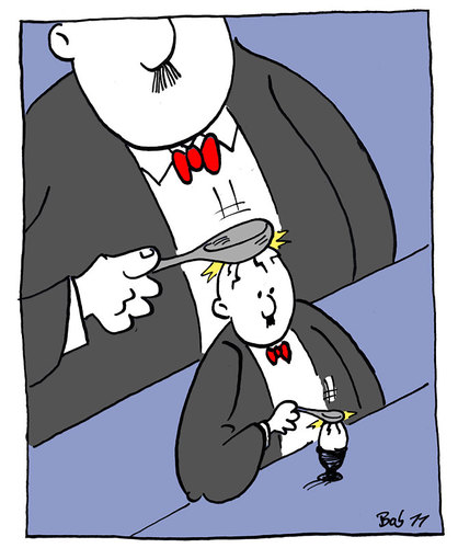 Cartoon: Ei Ei Ei (medium) by bob tagged ei,frühstück,frühstücksei,glatze,glatzkopf