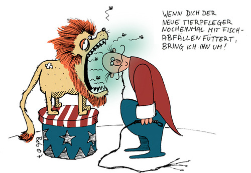 Cartoon: roarrrh! (medium) by bob tagged löwe,zirkus,dompteur