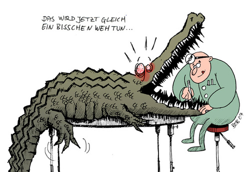 Cartoon: zahnarzt (medium) by bob tagged krokodil,zahnarzt