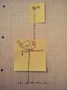 Cartoon: Zu groß (small) by Post its of death tagged flamingo