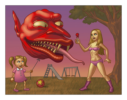 Cartoon: The Red balloon (medium) by kernunnos tagged spad,widdershins,gobbling,bruxomania,poop