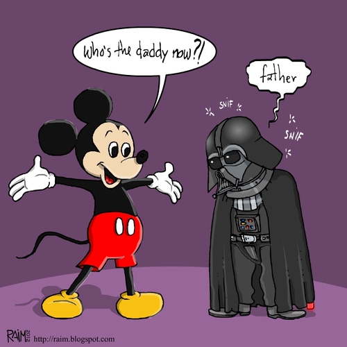 Cartoon: mickey and darth (medium) by raim tagged mickey,mouse,darth,vader,disney