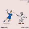 Cartoon: Handball vs Fencing (small) by raim tagged handball fencing olympics games