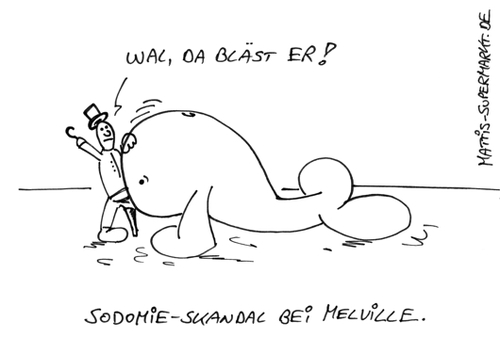 Cartoon: Moby Fick (medium) by Matti tagged supermarkt,mattis,matti,skandal,herman,melville,oralsex,blasen,dick,moby,wal