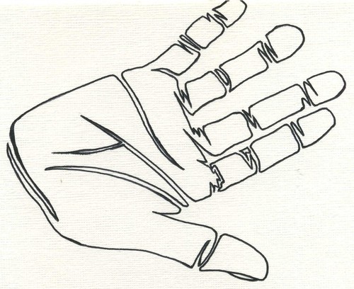 Cartoon: Hand Outline (medium) by claretwayno tagged hand,palm,skin,grip,line,mans
