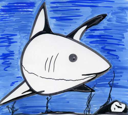 Cartoon: Shark (medium) by claretwayno tagged shark,great,white,predator,fish,sea,killer,mako