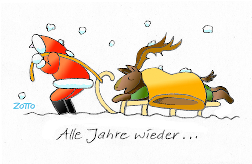 Cartoon: Immer das selbe Lied (medium) by Zotto tagged tradition,feste,familie