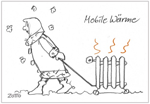 Cartoon: Mobile heat (medium) by Zotto tagged erkältungen,frost,winter
