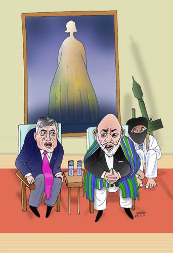 Cartoon: Afghan-London Conferece (medium) by Shahid Atiq tagged 0101