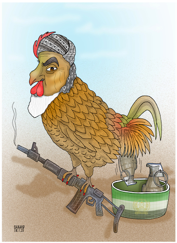 Cartoon: Afghan war criminal! (medium) by Shahid Atiq tagged afghanistan