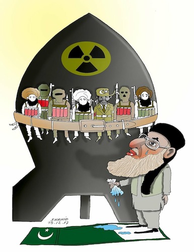 Cartoon: Afghan warlords support terroris (medium) by Shahid Atiq tagged afghanistan