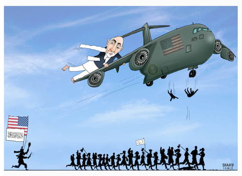 Cartoon: Afghanistan in 15 of August ! (medium) by Shahid Atiq tagged afghanistan