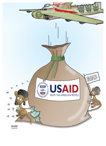 Cartoon: Aid looting! (medium) by Shahid Atiq tagged afghanistan