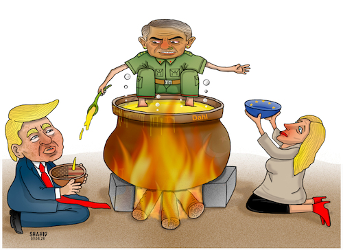 Cartoon: Asking for help! (medium) by Shahid Atiq tagged eu