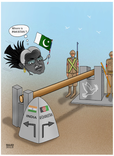 Border (medium) Cartoon: Border (medium) by Shahid Atiq tagged afghanistan