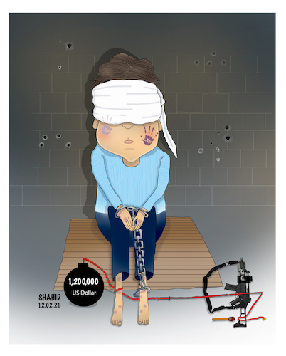 Cartoon: Children abduction ! (medium) by Shahid Atiq tagged afghanistan