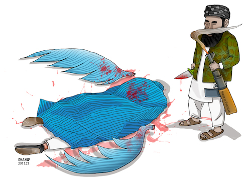 Cartoon: Desert trial! (medium) by Shahid Atiq tagged afghanistan