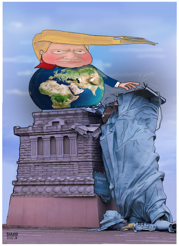 Cartoon: Epstein files! (medium) by Shahid Atiq tagged usa