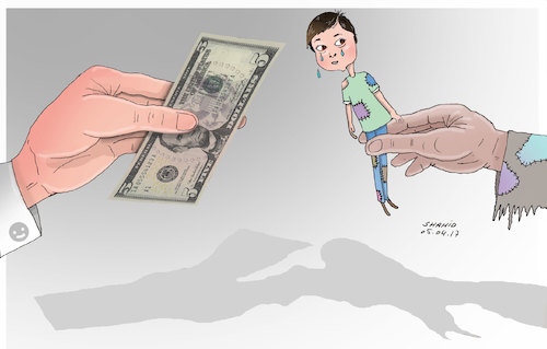 Cartoon: Global Aid and Poverty in Afg! (medium) by Shahid Atiq tagged afghanistan,balkh,helmand,kabul,london,nangarhar,attack