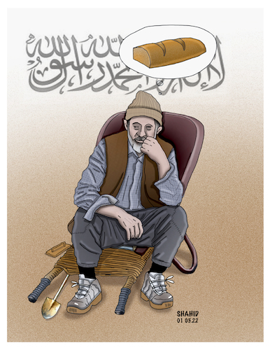 Cartoon: Labor Day under Taliban regime! (medium) by Shahid Atiq tagged afghanistan