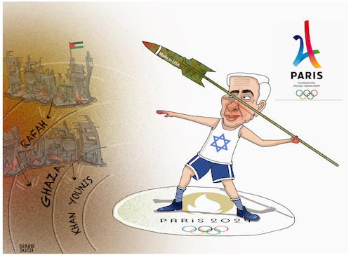 Cartoon: Paris Olympics2024! (medium) by Shahid Atiq tagged france