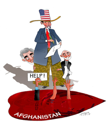 Cartoon: Peace and Love for Afghanistan! (medium) by Shahid Atiq tagged afghanistan,balkh,helmand,kabul,london,nangarhar,attack
