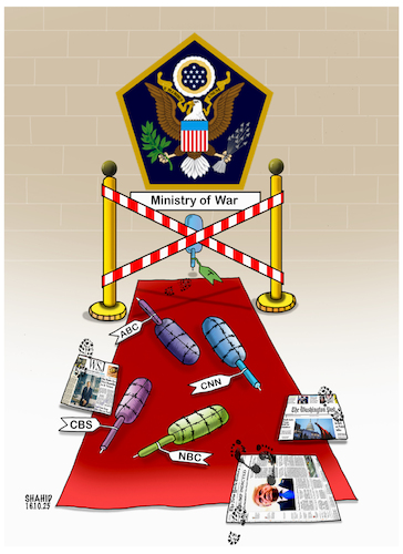 Cartoon: Pentagon and media! (medium) by Shahid Atiq tagged usa