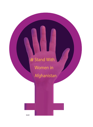 Cartoon: Stand with Women ! (medium) by Shahid Atiq tagged afghanistan