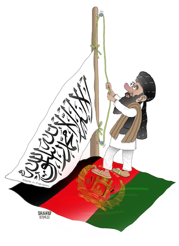 Cartoon: Taliban Change the Flag! (medium) by Shahid Atiq tagged afghanistan
