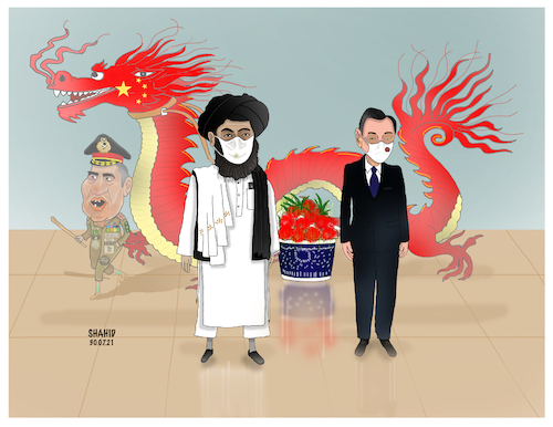 Cartoon: The Chinese regime welcomed terr (medium) by Shahid Atiq tagged afghanistan