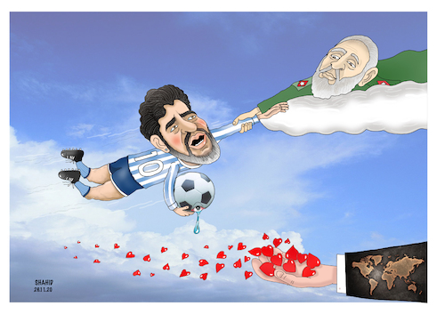 Cartoon: Tribute to Maradona ! (medium) by Shahid Atiq tagged afghanistan
