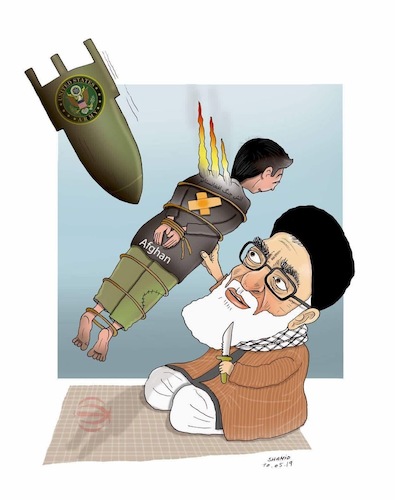 Cartoon: US Sanctions and expel Afghans (medium) by Shahid Atiq tagged afghanistan