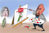 Cartoon: Muharrem Akten and Menekse (small) by Shahid Atiq tagged 074