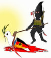 Cartoon: Terror attacks in munich (small) by Shahid Atiq tagged afghanistan,kabul,syria,iran,switzerland,schweiz,usa,france,football,safi,cartooneu,uk,safe,atiq,fara,shahid,nice,munich