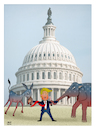 Cartoon: Trump between Senat and Cong.. ! (small) by Shahid Atiq tagged usa