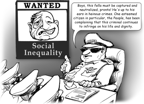 Cartoon: dangerous criminal (medium) by gonopolsky tagged inequality