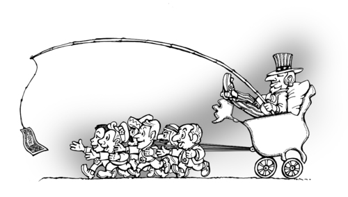 Cartoon: Forward! (medium) by gonopolsky tagged usa,humanity,money