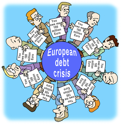 Cartoon: round (medium) by gonopolsky tagged europe,debt,crisis