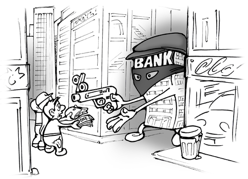 Cartoon: Suddenly out of nowhere ... (medium) by gonopolsky tagged bank,credit