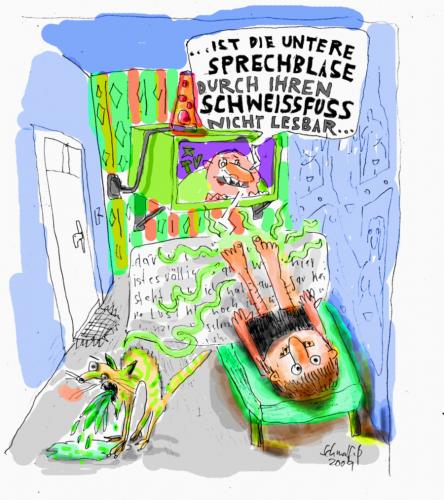 Cartoon: Körperwelten (medium) by Faxenwerk tagged schweißfuß,fernsehen,schmalfuß,faxenwerk