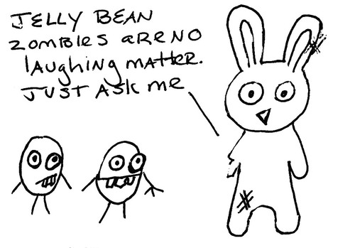 Cartoon: Gross But Cute-Number Seven (medium) by Deborah Leigh tagged grossbutcute,gross,cute,bunny,jellybeans,zombies
