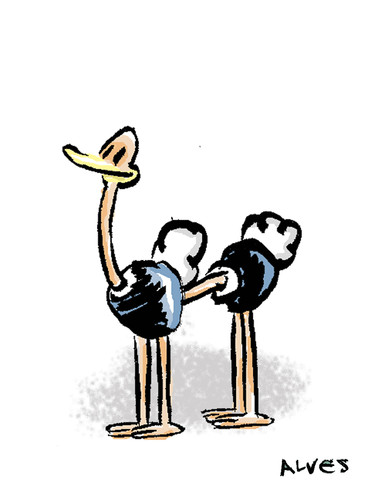 Cartoon: avestruz (medium) by alves tagged nature