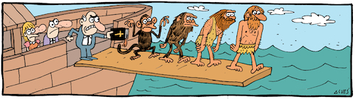 Cartoon: Evolution? (medium) by alves tagged religion