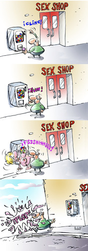 Cartoon: Sex Gum (medium) by llobet tagged gum,chewing,inchably,toy,sexshop