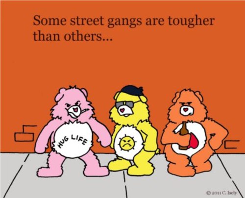 Cartoon: Hug Life (medium) by sardonic salad tagged life,thug,bears,care,gang,street