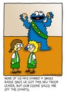 Cartoon: girl scout cookie monster (small) by sardonic salad tagged girl,scout,coookies,cookie,moster,sesame,street,sardonic,salad,cartoon,humor