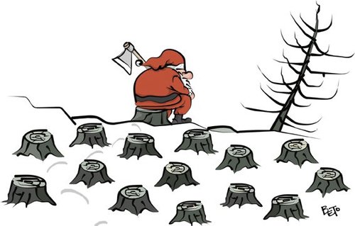 Cartoon: Santa Claus (medium) by beto cartuns tagged global,warming,deforestation,christmas