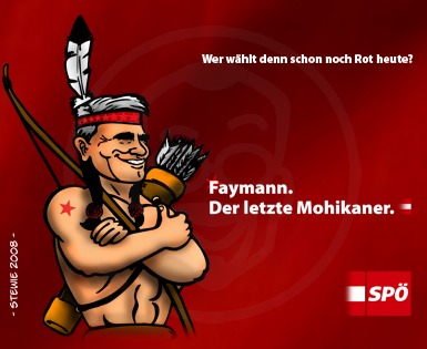 Cartoon: last mohican (medium) by stewie tagged chancellor,kanzler,österreich,austria,faymann,werner